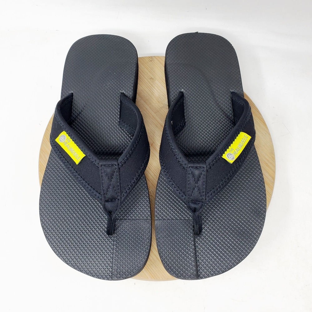 The Healing Sole Sandals Womens 8.5 Black Raised Toe Lift Plantar Fasciitis Shoe